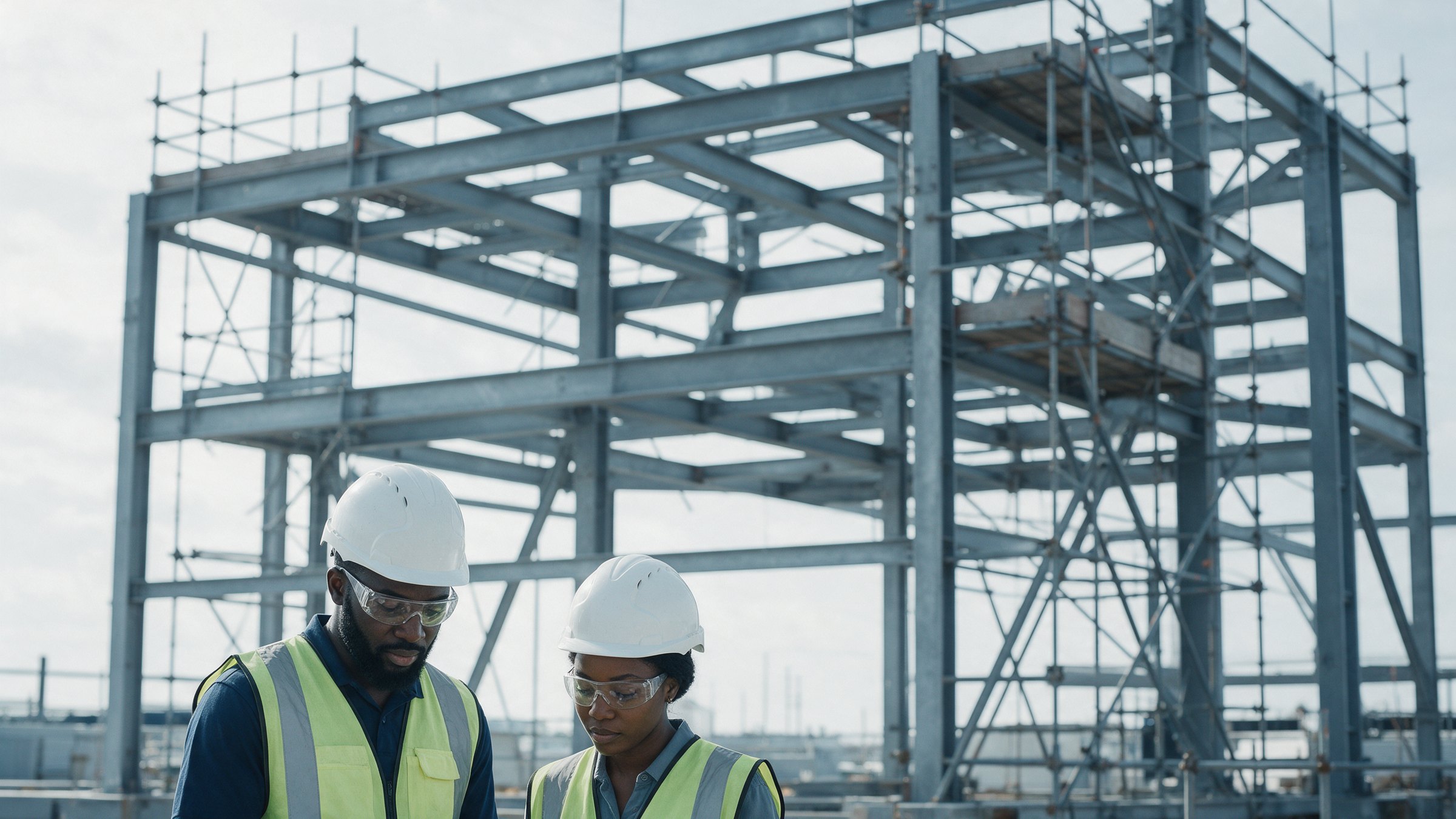 Softara engineers reviewing work on site